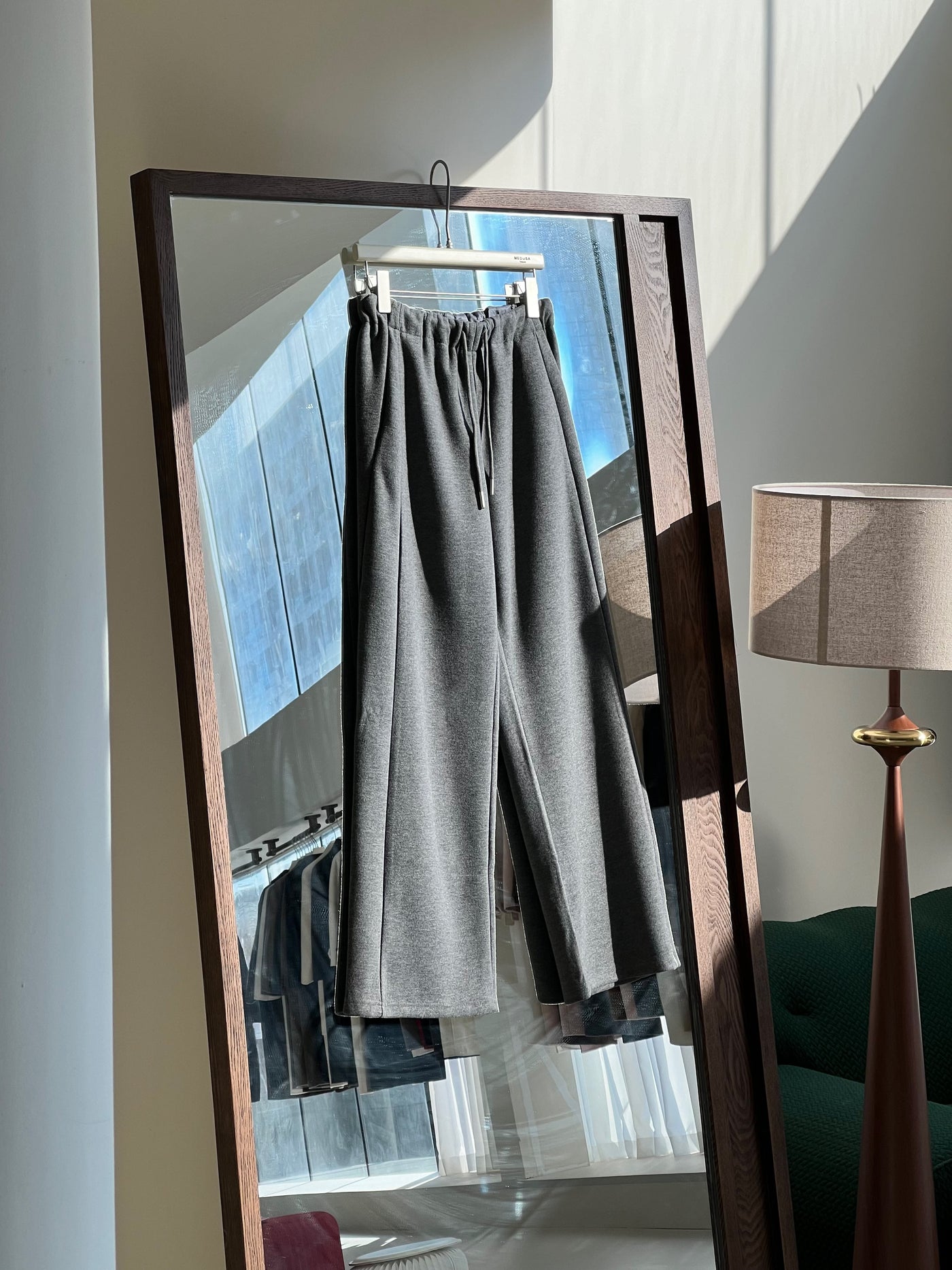 Lazy and casual wool-acrylic pants Tracymade 6（M） Grey
