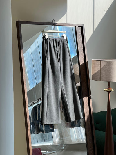 Lazy and casual wool-acrylic pants Tracymade 6（M） Grey