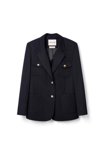 60% wool luxurious suit jacket Tracymade 4（S） Navy blue