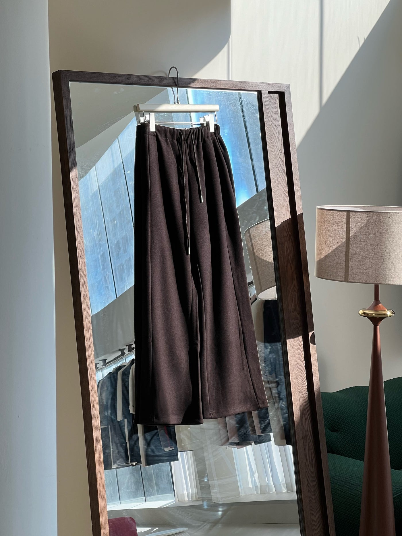Lazy and casual wool-acrylic pants Tracymade 6（M） coffee color