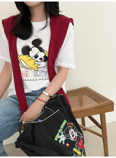 Mickey Minnie Canvas Bag Shoulder Bag Tracymade black