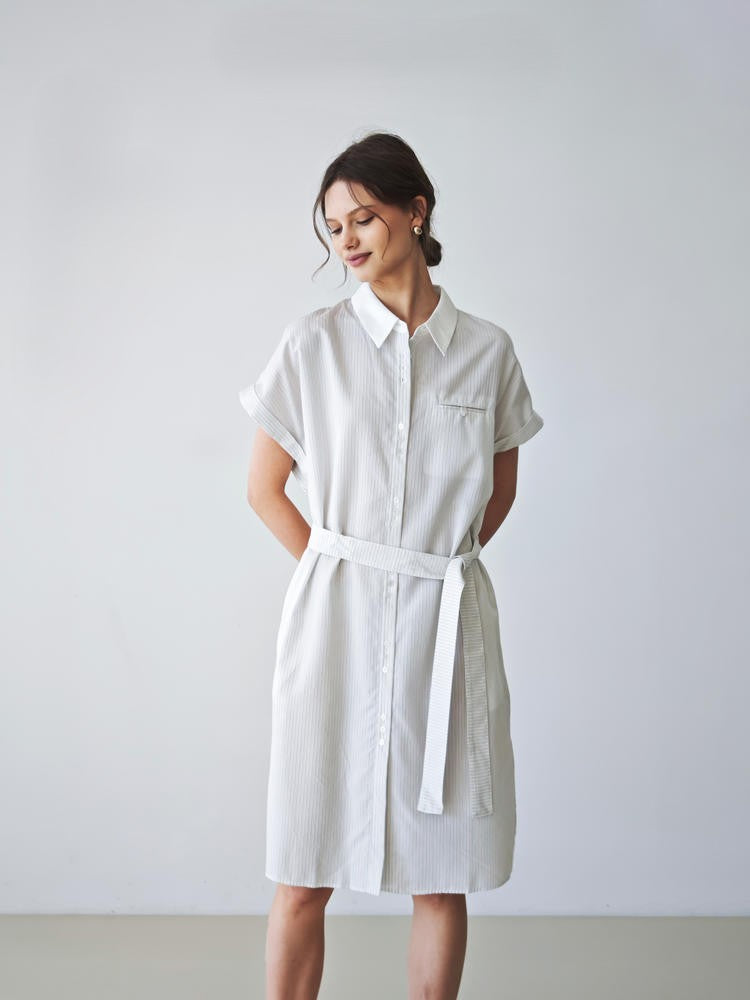 French-style lace-up fitted two-piece blouse women dress Tracymade
