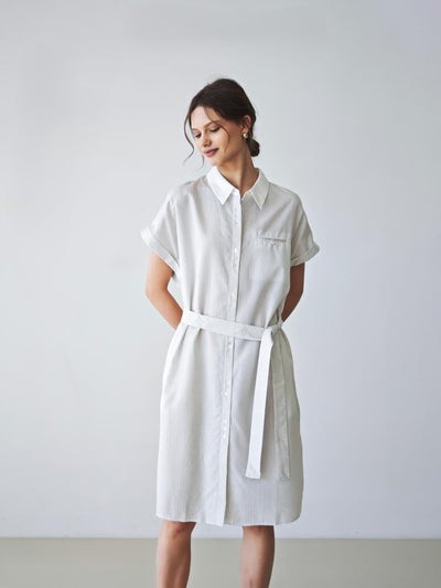 French-style lace-up fitted two-piece blouse women dress Tracymade