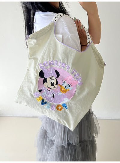 Mickey Minnie Canvas Bag Shoulder Bag Tracymade white