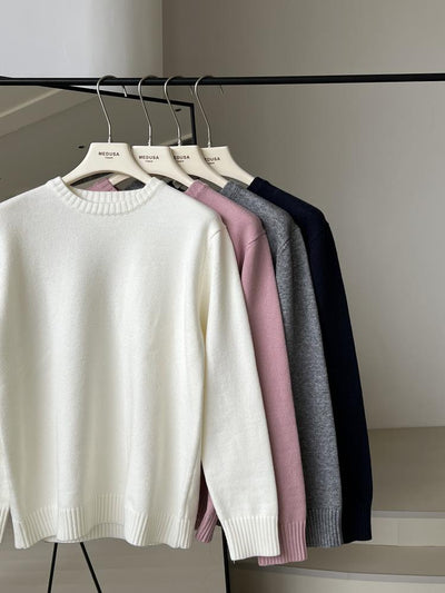 Minimalist and lazy sweater, loose-knit top Tracymade 4（S） creamy white