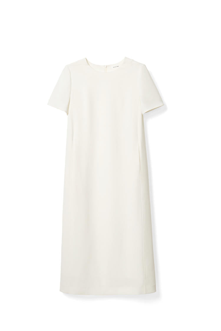 Acetic acid skirt minimalist loose long girls dress Tracymade 4（S） creamy white