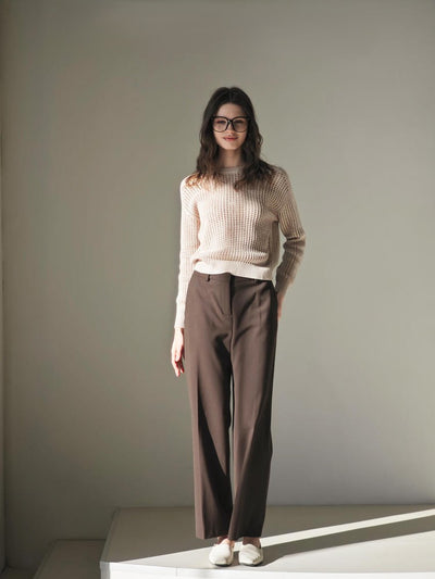 Wool casual drape suit trousers for fall and winter Tracymade