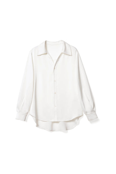 New pearlescent satin drape shirt Tracymade 4（S） white