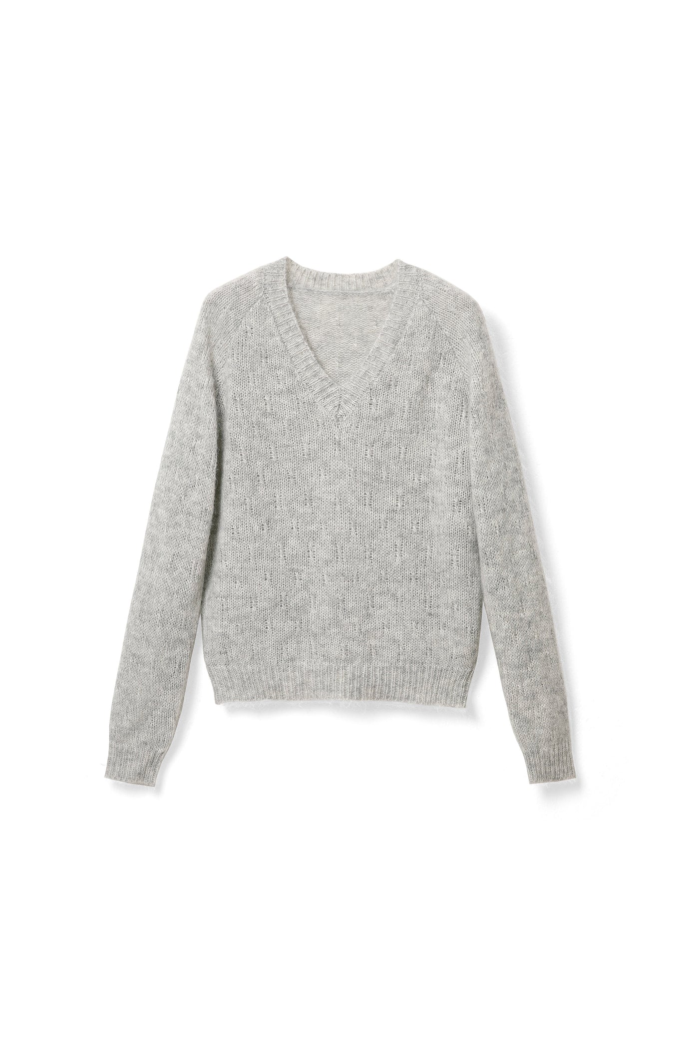Lazy and relaxed V-neck sweater with a loose fit Tracymade 6（M） Grey