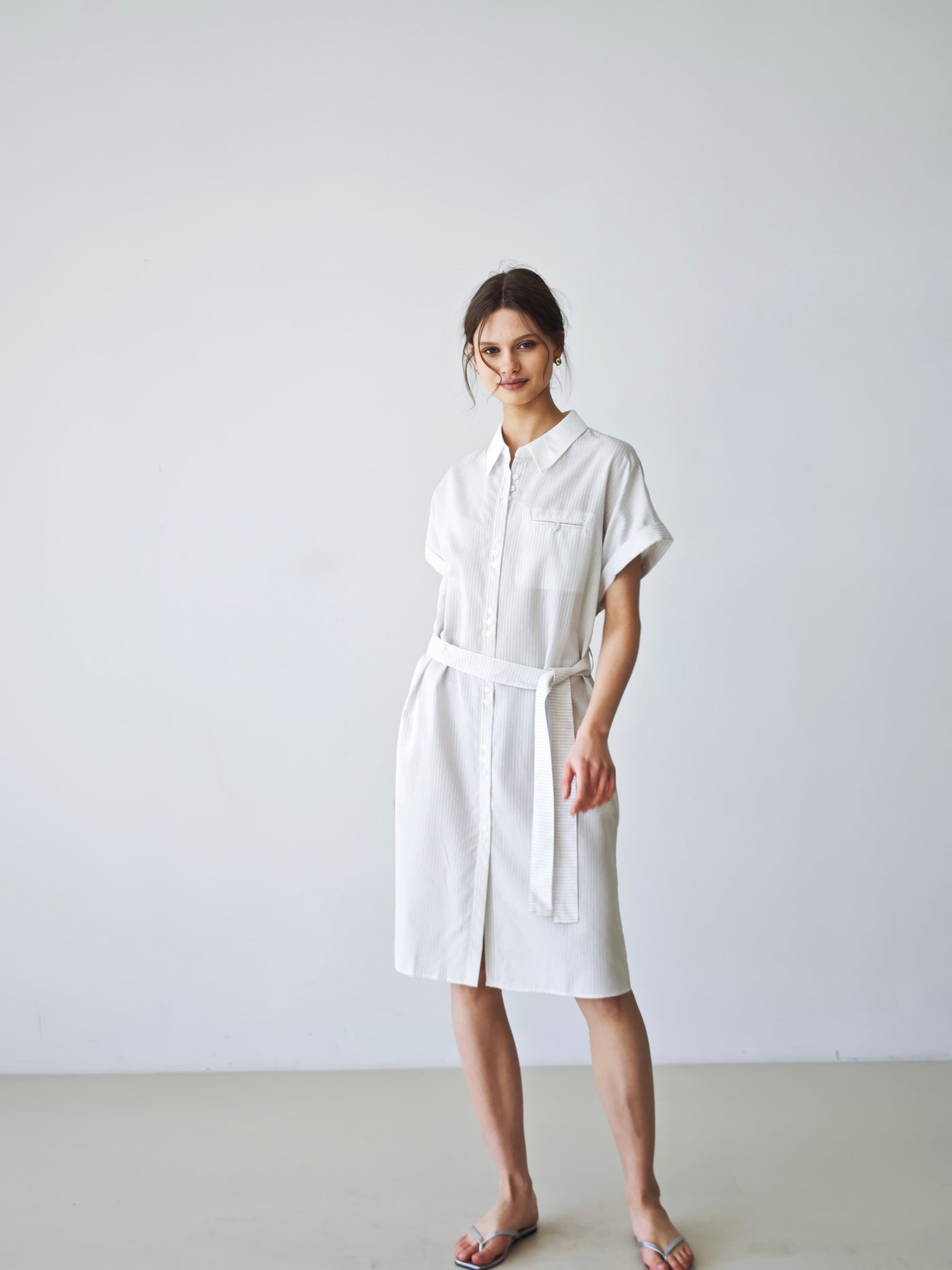 French-style lace-up fitted two-piece blouse women dress Tracymade