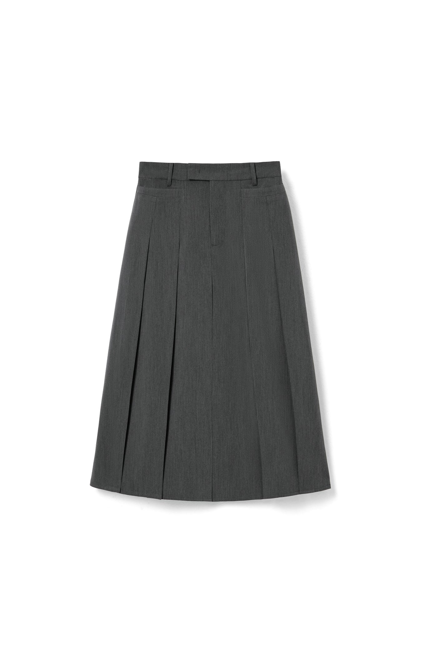 High-waisted suit pleated mid-length skirt Tracymade 4（S） Grey