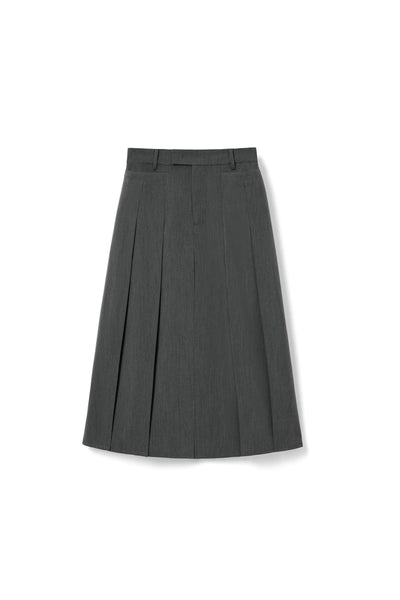 High-waisted suit pleated mid-length skirt Tracymade 4（S） Grey