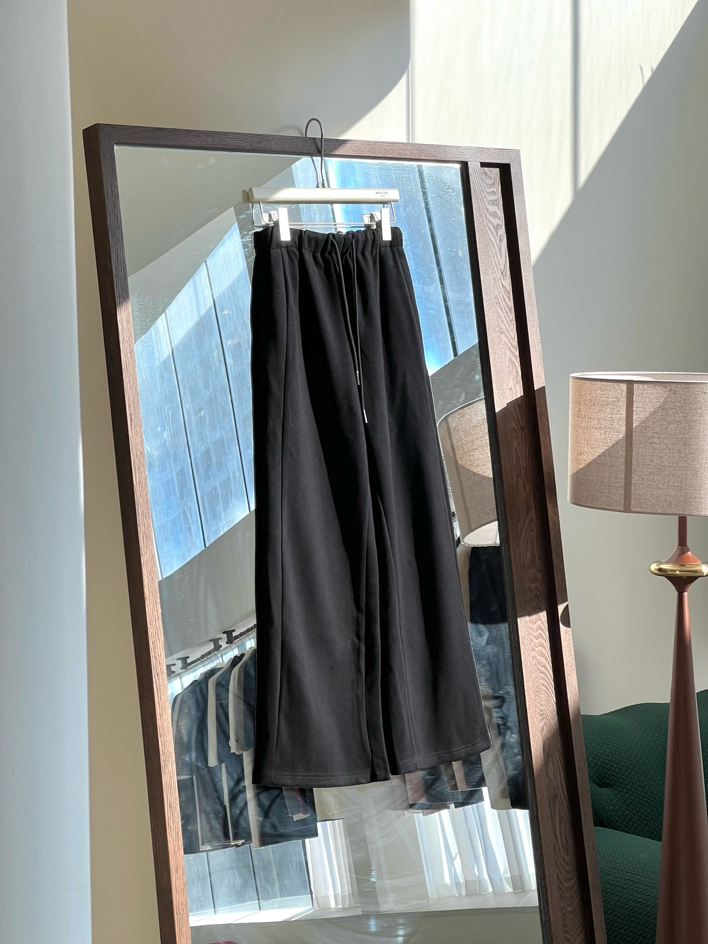 Lazy and casual wool-acrylic pants Tracymade 6（M） black