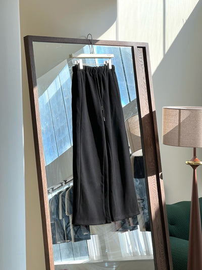 Lazy and casual wool-acrylic pants Tracymade 6（M） black