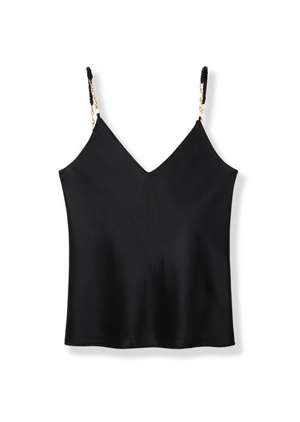 Gentle and romantic acetate strappy top Tracymade 4（S） black