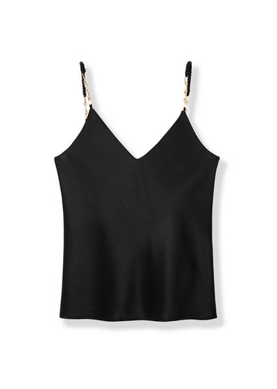 Gentle and romantic acetate strappy top Tracymade 4（S） black