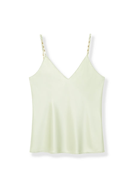 Gentle and romantic acetate strappy top Tracymade 4（S） green