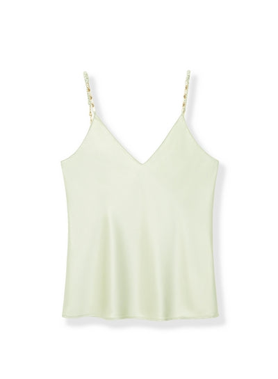 Gentle and romantic acetate strappy top Tracymade 4（S） green