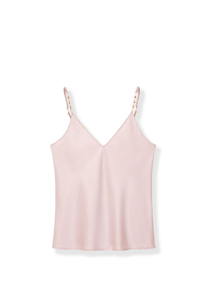 Gentle and romantic acetate strappy top Tracymade 4（S） pink