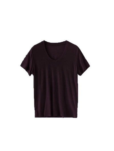 Minimalist round-neck T-shirt Tracymade 6（M） The purple