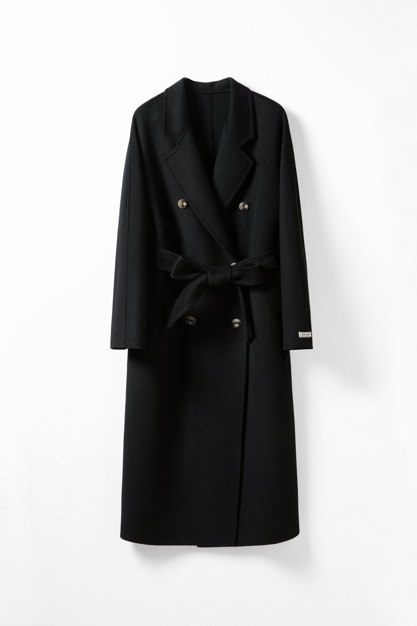 Plush Wool Coat With Belt Tracymade XS black