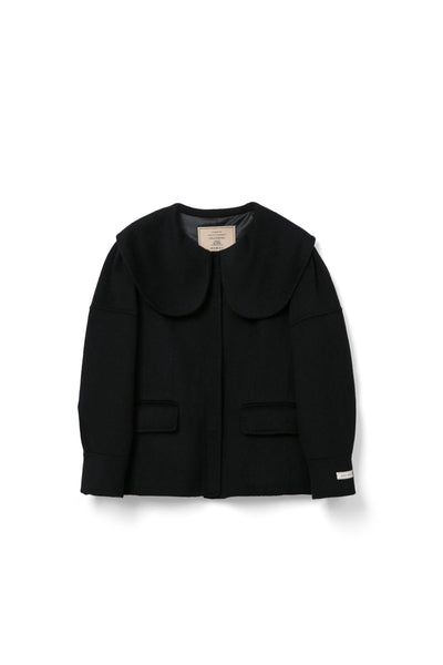 Wool Doll Collar Pocket Coat for winter Tracymade Free Size black