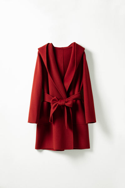 Wool Coat With Belt for winter Tracymade 4（S） red