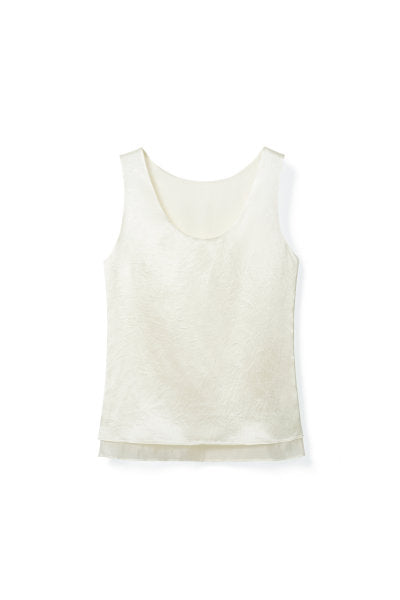 Minimalist double-layer skin-friendly sleeveless vest Tracymade 4（S） white
