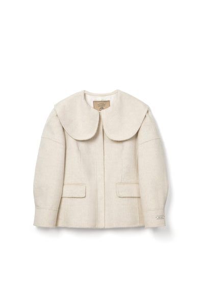 Wool Doll Collar Pocket Coat for winter Tracymade Free Size white