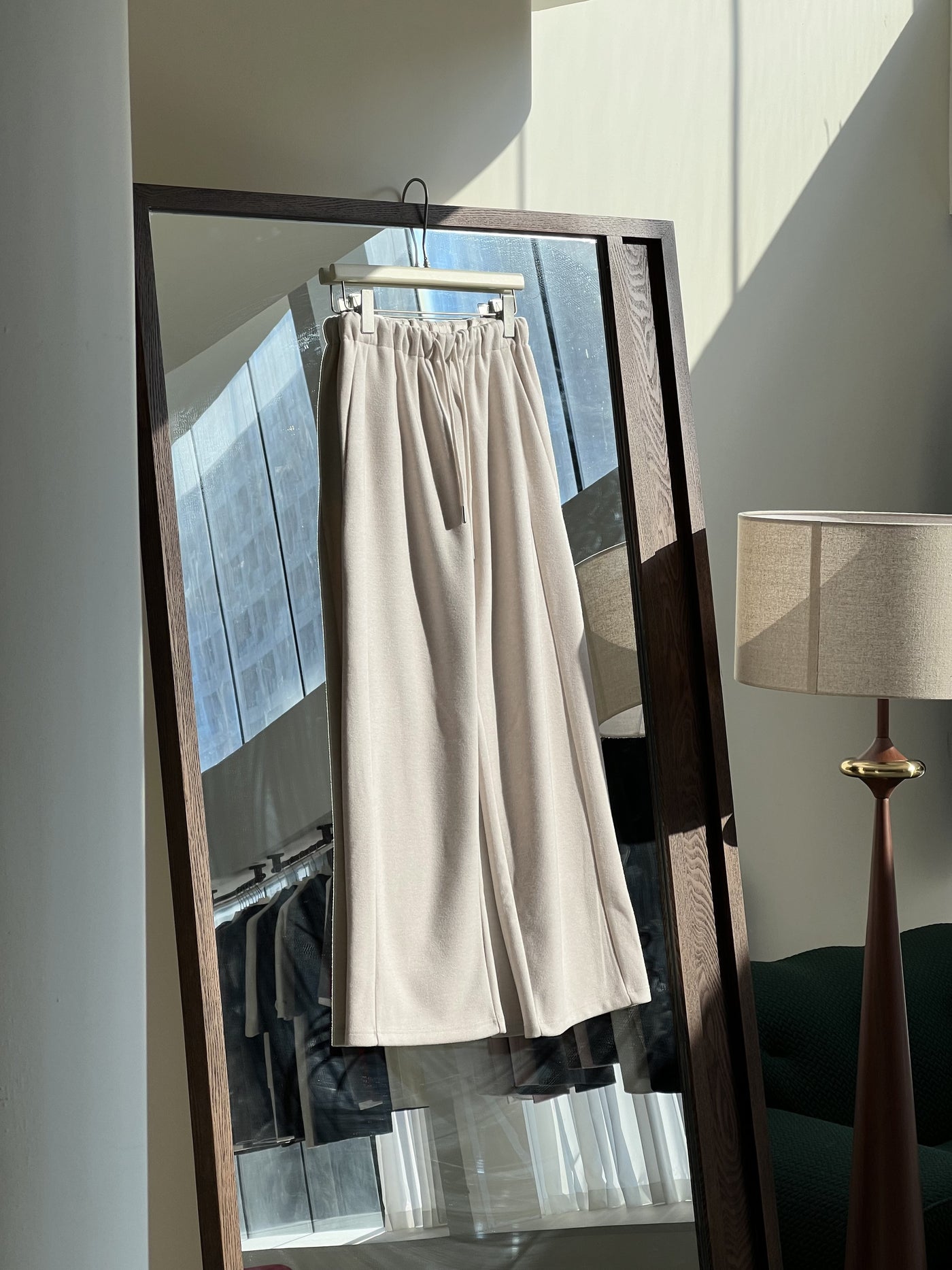 Lazy and casual wool-acrylic pants Tracymade 6（M） creamy white
