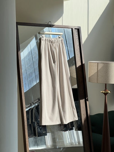 Lazy and casual wool-acrylic pants Tracymade 6（M） creamy white