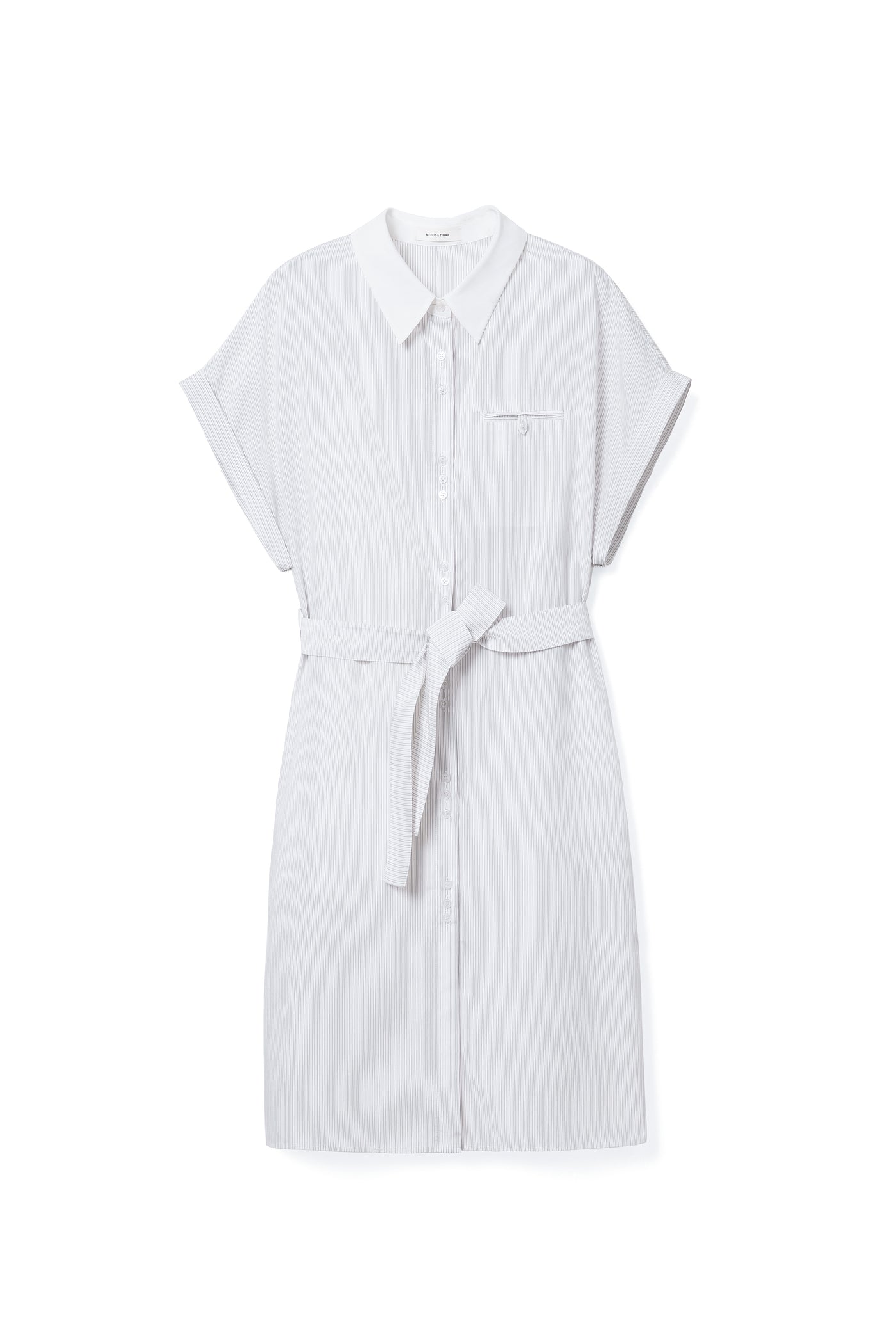 French-style lace-up fitted two-piece blouse women dress Tracymade 4（S） white stripe